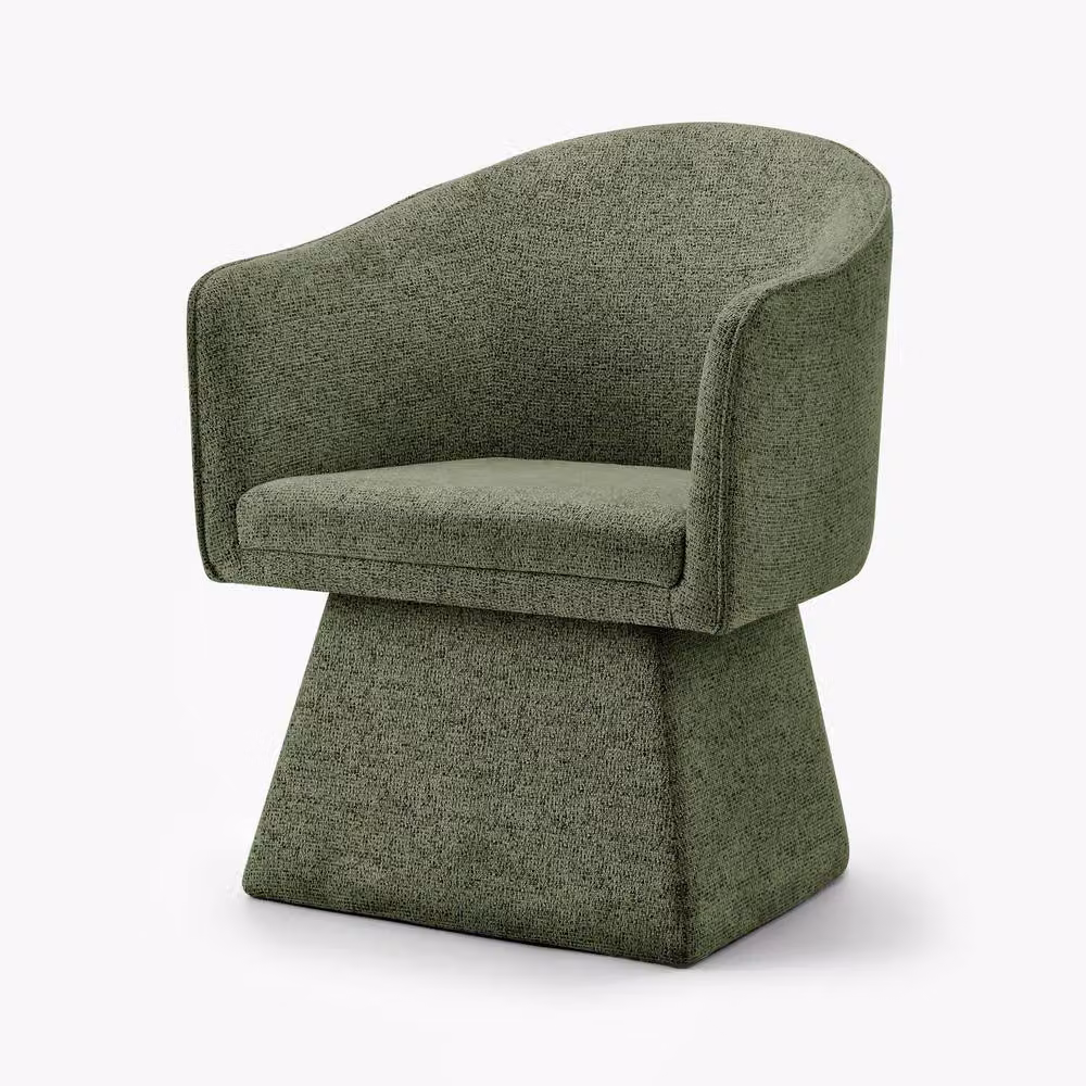 FurnitureboxUK Vera Green Fabric Tub Accent Chair with Armrests – 2