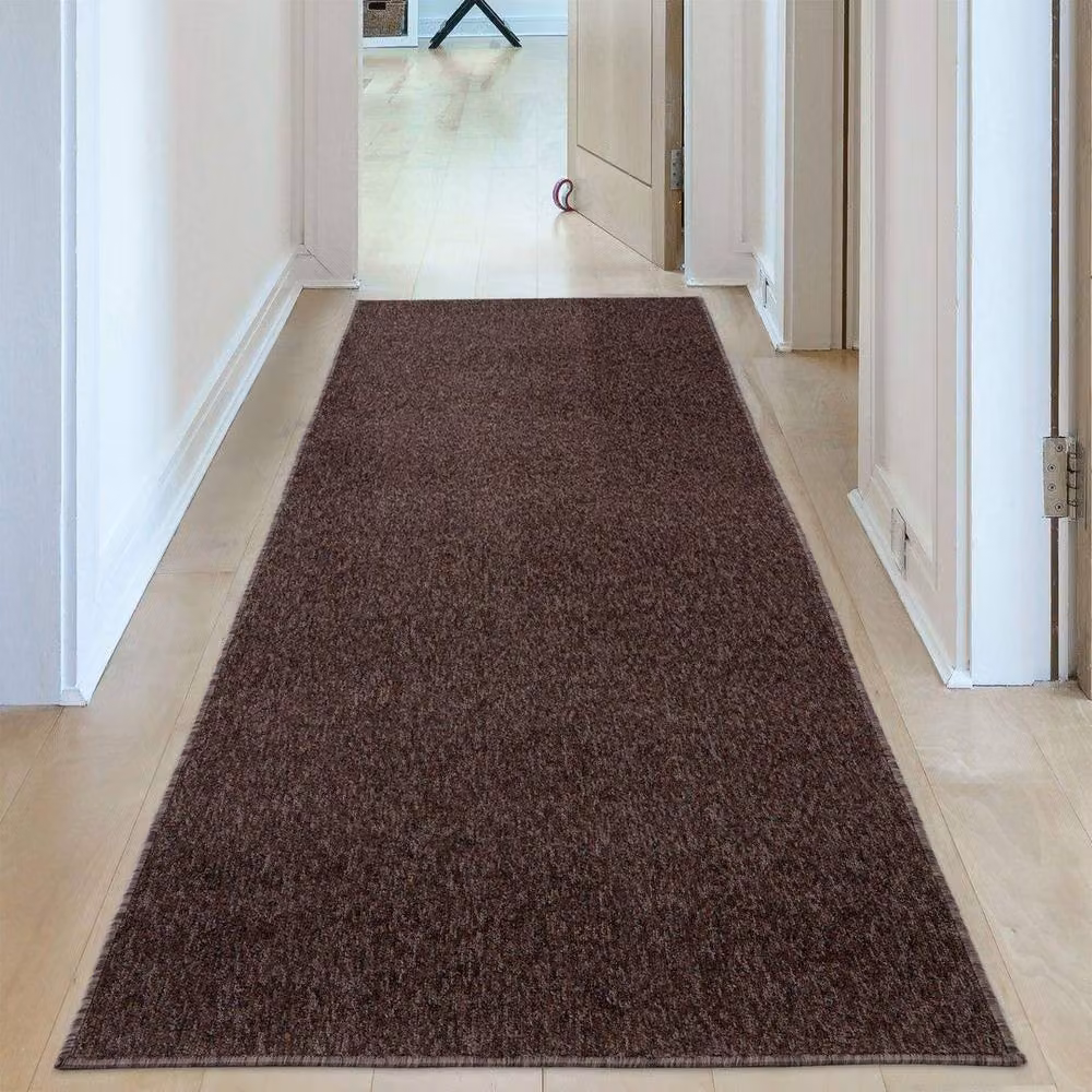 THE RUGS Flex Collection Solid Design Low Pile Living Room Rug in Brown, W: 240 cm, D: 340 cm – 5