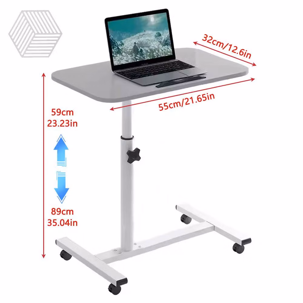 FORGEVIO Grey Height Adjustable Mobile Table with Castors – 2