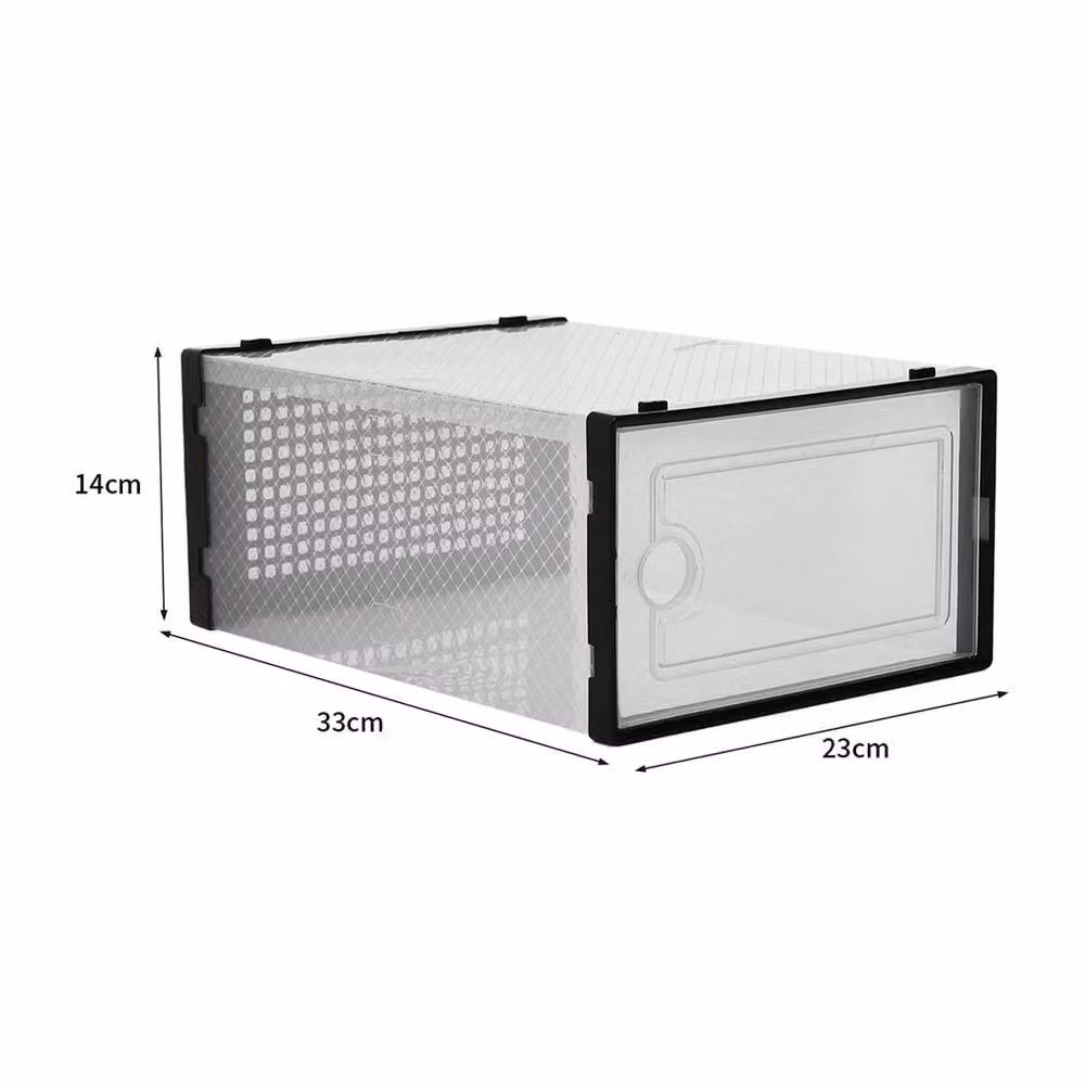 KORVIXA 12-Piece Set of Stackable and Foldable Clear Plastic Storage Boxes, 90 cm – 2
