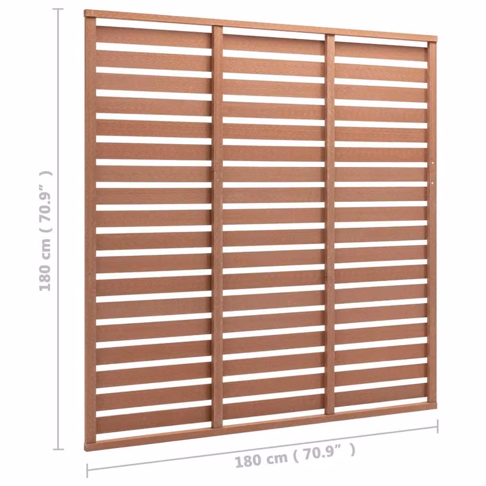 Berkfield Home Durable WPC and Steel Fence Panel, Brown, W: 180 cm, H: 180 cm – 3