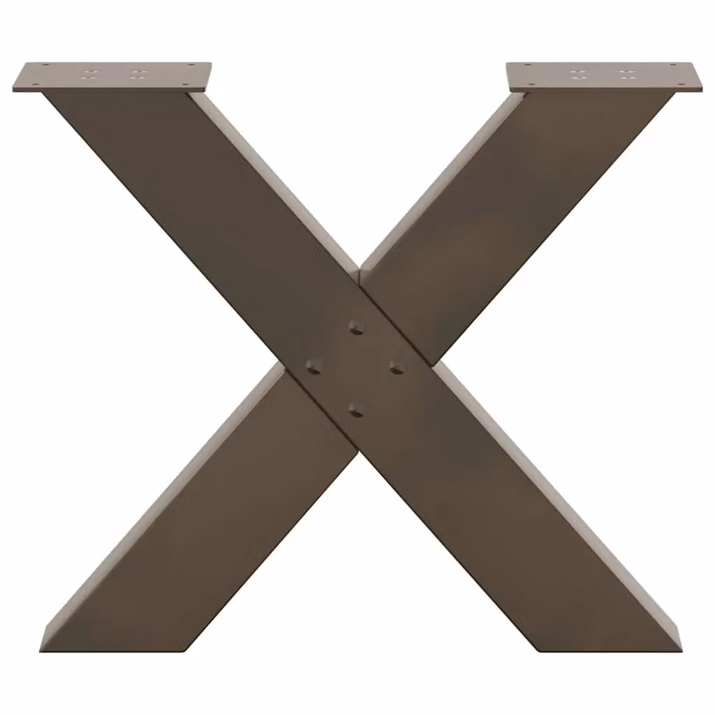 Berkfield Home X-Shaped Coffee Table Legs, 2 Pieces, Brown Steel – 5