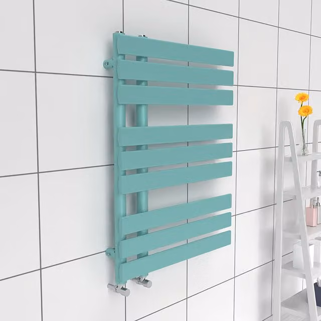 Lux Heat Open Flat Towel Radiator in Light Aqua Green, W: 60 cm, H: 80 cm