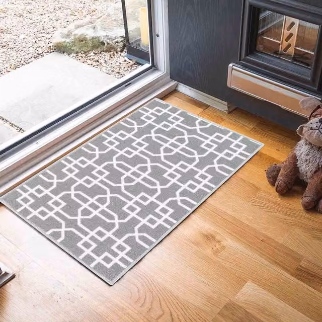 Desire Rugs Grey Machine Washable Non-Slip Graphic Runner Mat W: 67 cm, L: 220 cm – 1