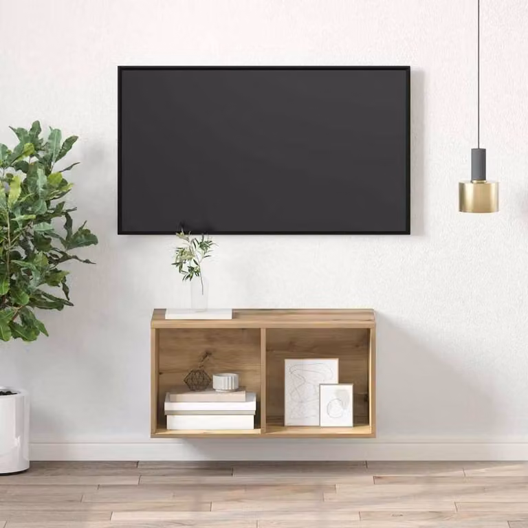 Berkfield Home Artisan Oak TV Cabinet in Brown, W/D/H: 37 x 37 x 72 cm