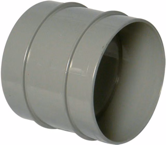 FloPlast Grey Plastic Solvent Weld Soil Double Socket Coupling