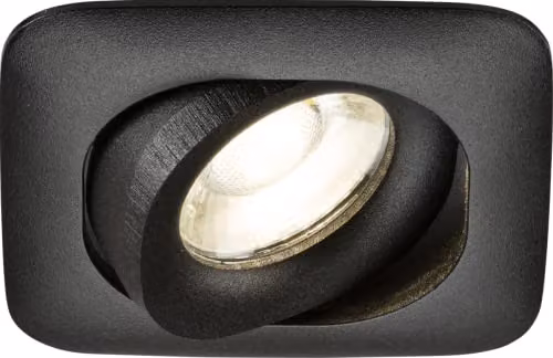 Knightsbridge Odina Single Tilt Square Recessed Downlight in Black