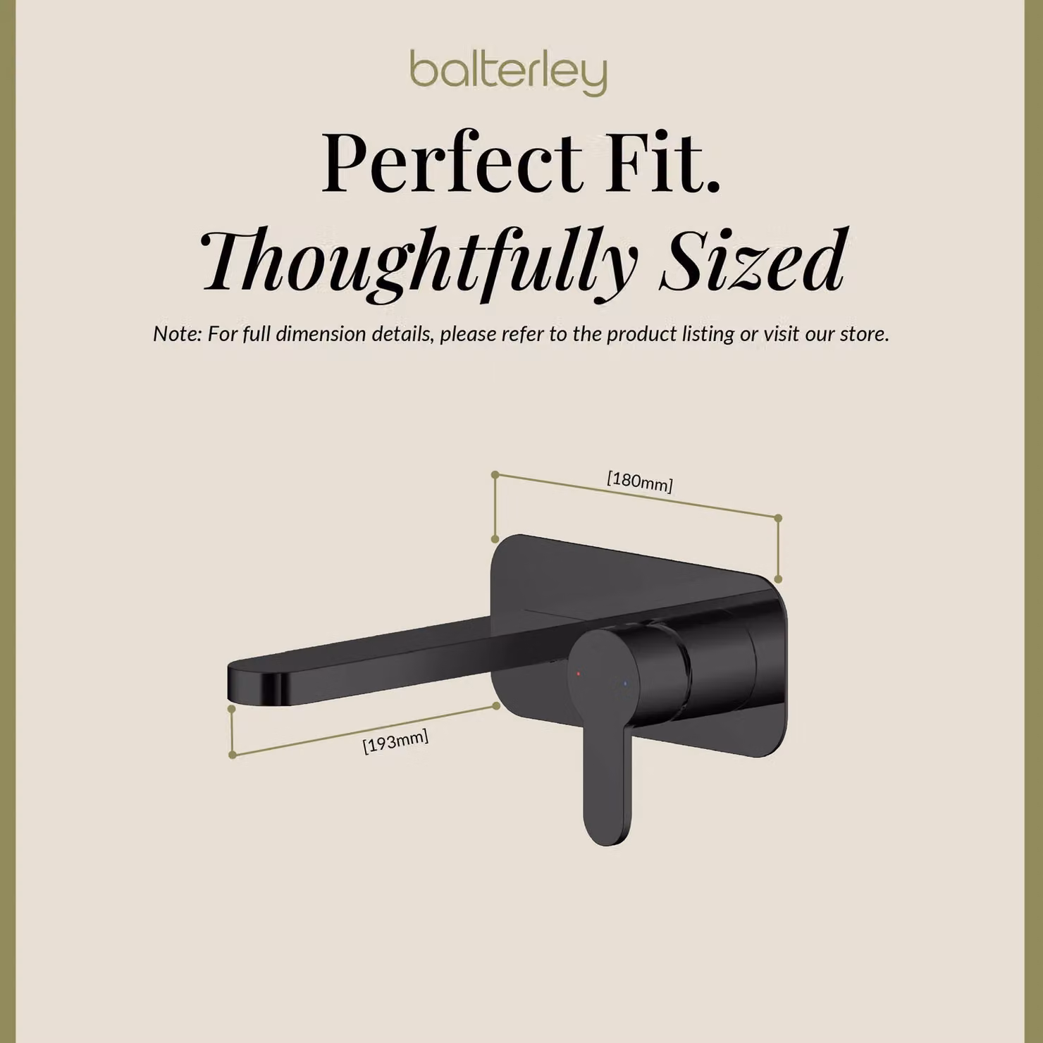 Balterley Pride Round Wall Mounted Two Handle Basin Mixer Tap with Back Plate in Matt Black – 4