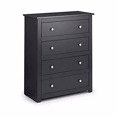 Julian Bowen Radley 4 Drawer Chest in Anthracite, H 85 cm x W 40 cm