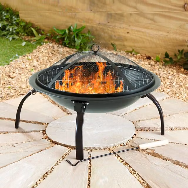 Neo Black Steel Fire Bowl Fire Pit