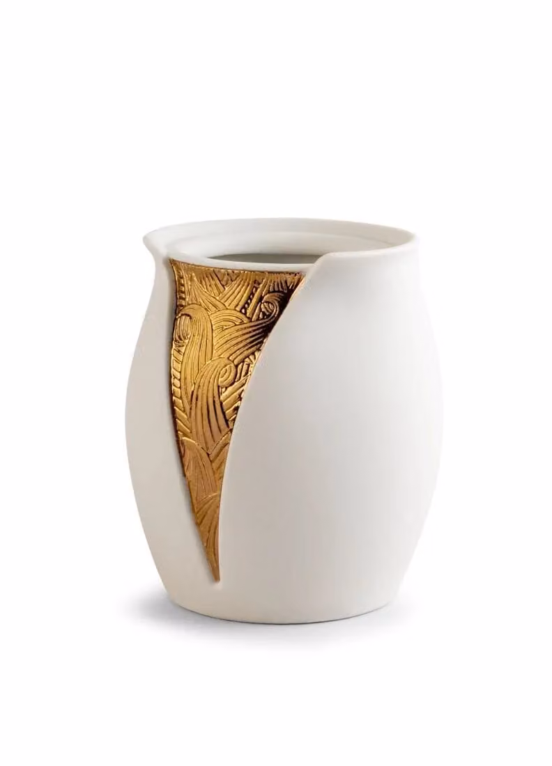 Lladró Mirage White Porcelain Geometric Pencil Holder