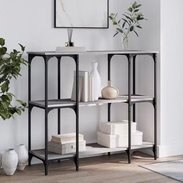 Berkfield Home Grey Sonoma Console Table, W/D/H: 102 x 35 x 90 cm