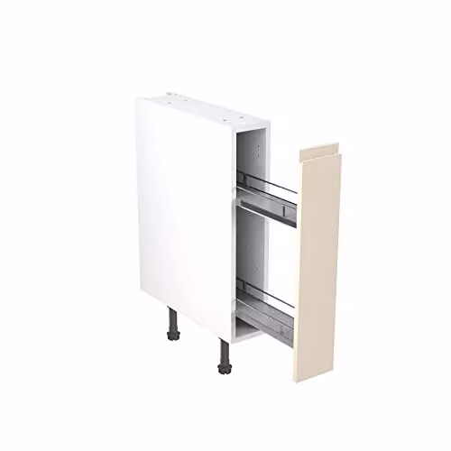 Kitchen Kit Cashmere Gloss J-Pull Flatpack Base Cabinet with Soft Close Doors W/D/H: 57 x 15 x 87 cm – 1