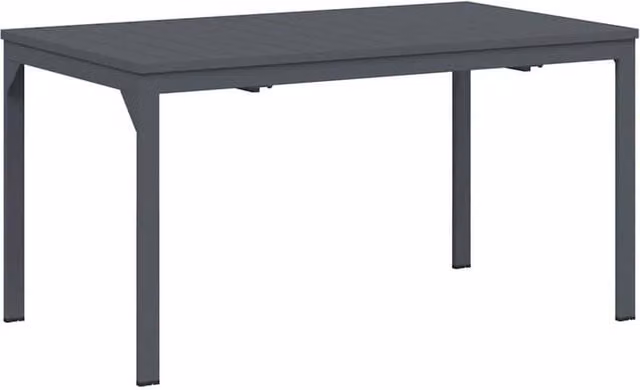 Berkfield Home Large Expandable Rectangular Garden Table in Matt Dark Grey Powder Coated Aluminium – 1