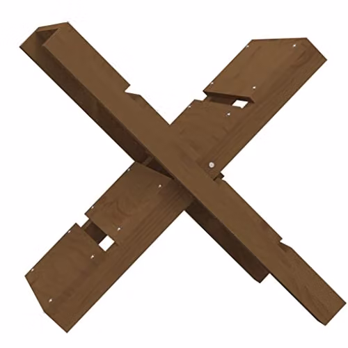 vidaXL Rustic Solid Pine Wood Log Holder, Honey Brown, W: 47 cm, D: 39.5 cm, H: 48 cm – 2