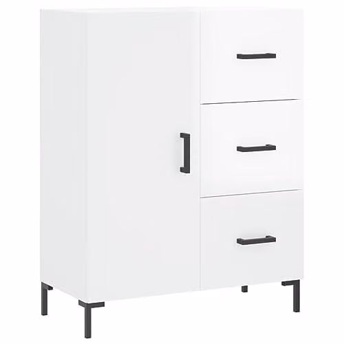 vidaXL High Gloss White Sideboard in Engineered Wood W/D/H: 69.5 x 34 x 90 cm