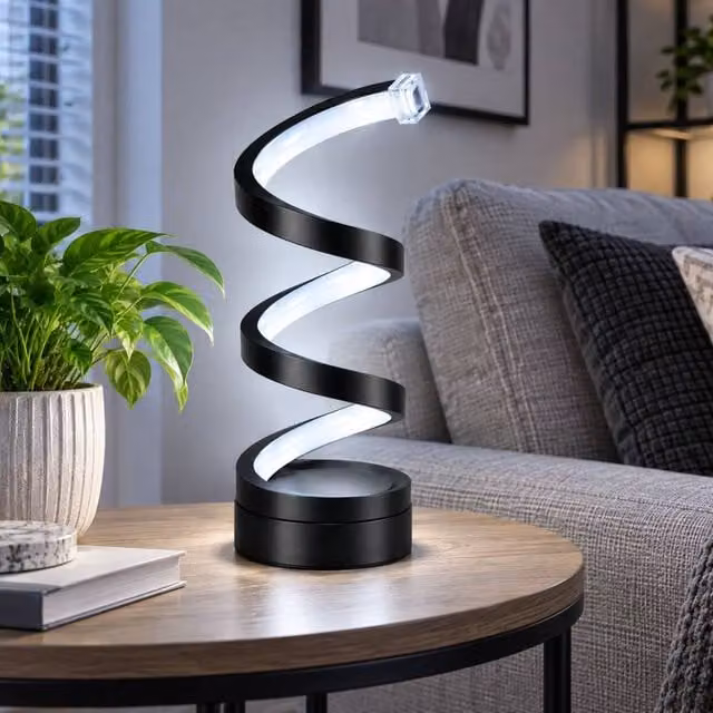 Marco Paul Spiral Dimmable LED Table Lamp in Black