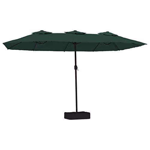 vidaXL Double-Head Cantilever Parasol in Green, W: 449 cm, H: 265 cm – 1