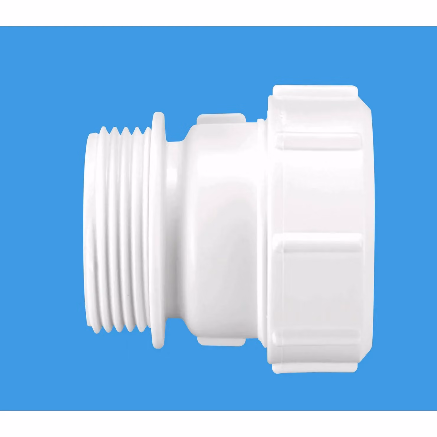 McAlpine S31U 1.25 inch Straight Coupling Connector, BSP Male to Universal, White – 2