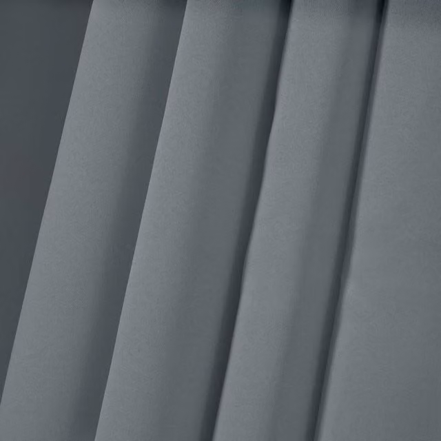 OHS Plain Grey Blackout Thermal Eyelet Curtains W: 116 cm, H: 137 cm