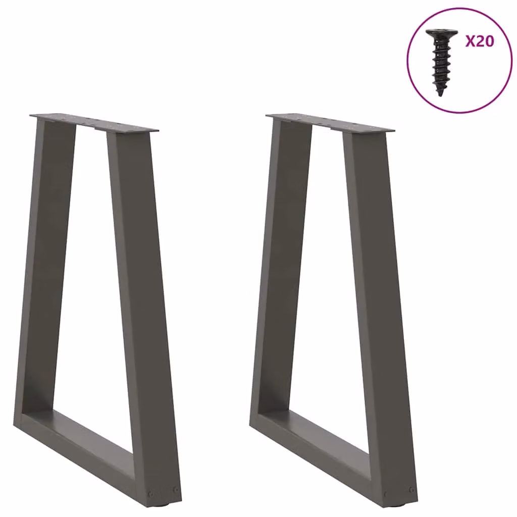 Berkfield Home V-Shape Coffee Table Legs, 2 Pieces, Anthracite Black Steel, H: 72-73 cm x W: 60 cm – 2
