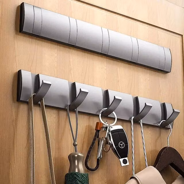 EONLION Silver Aluminium Wall Mounted Towel Rail Drying Rack, Width: 50 cm – 1