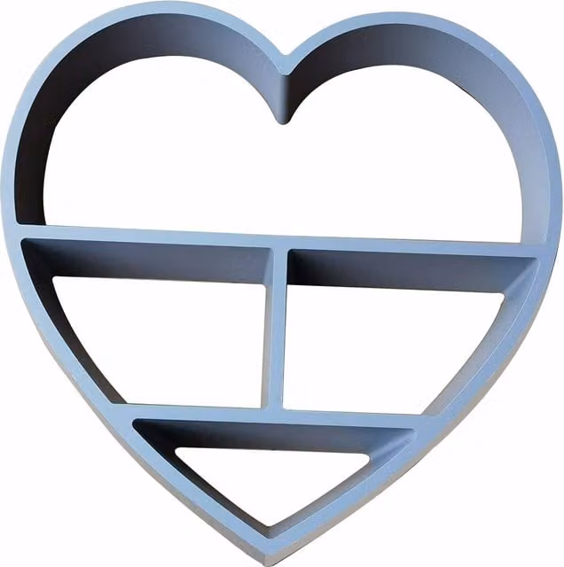 DEENZ Grey Heart Decorative Wall Mounted Shelf
