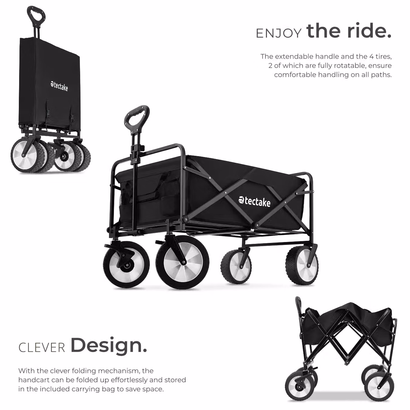 tectake Garden Trolley Leon in Black Steel – 3