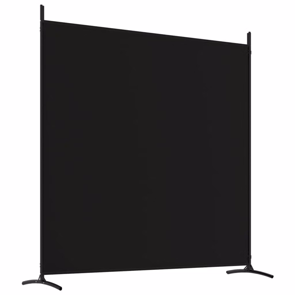 Berkfield Home 4-Panel Fabric Room Divider in Black, H 180 cm x W 698 cm – 2