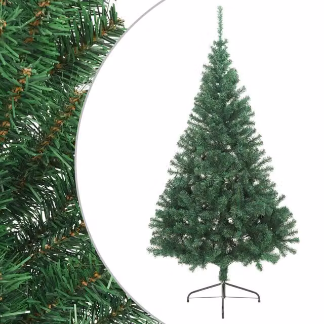 Berkfield Home Artificial Half Christmas Tree with Stand, Green, Height: 210 cm – 1
