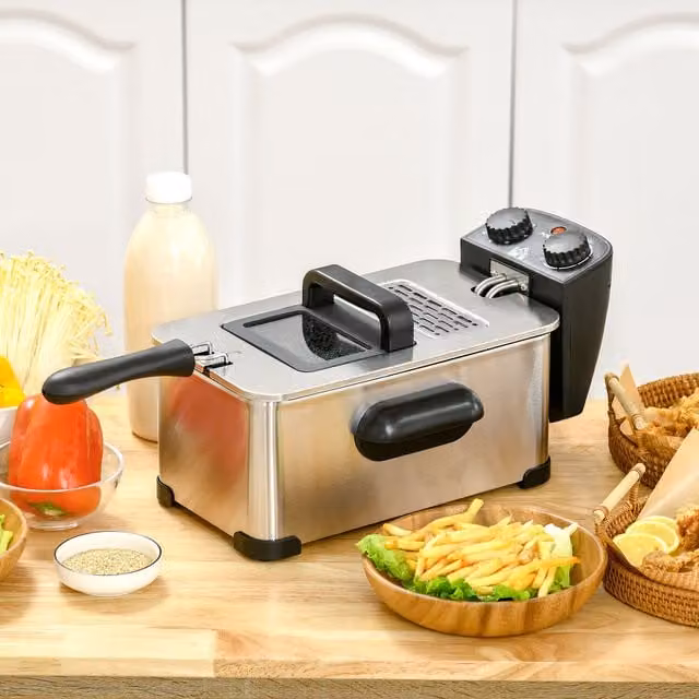 HOMCOM 3L Digital Hot Air Fryer with Timer and Auto Shut-off, Black