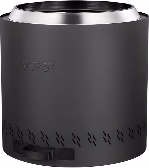 VEVOR Smokeless Stainless Steel Fire Pit Stove with Side-Pull Ash Tray in Black – 1