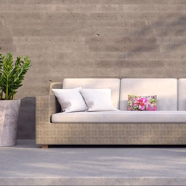 Benjamin Tate Design LTD Pink Floral Rectangular Outdoor Cushion