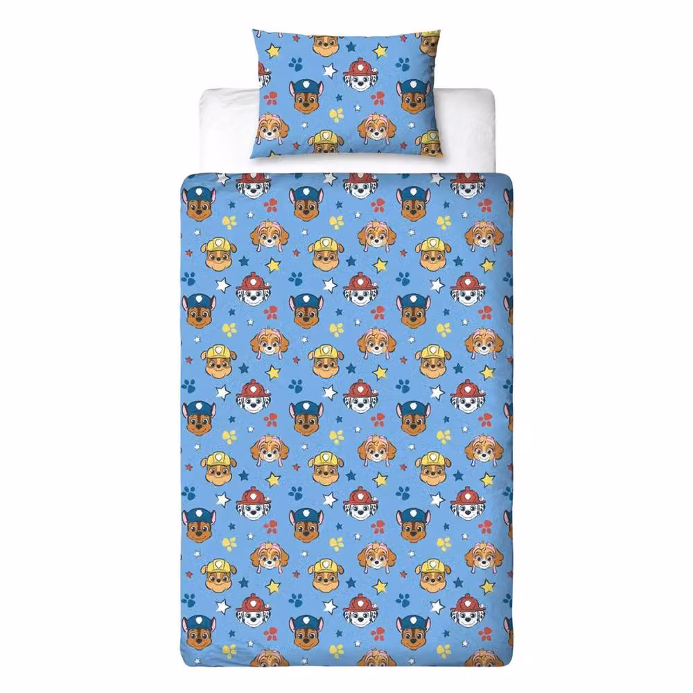Paw Patrol Reversible Single Duvet Set and Pillowcase, Blue and Multicolour, W: 90 cm, L: 200 cm – 2