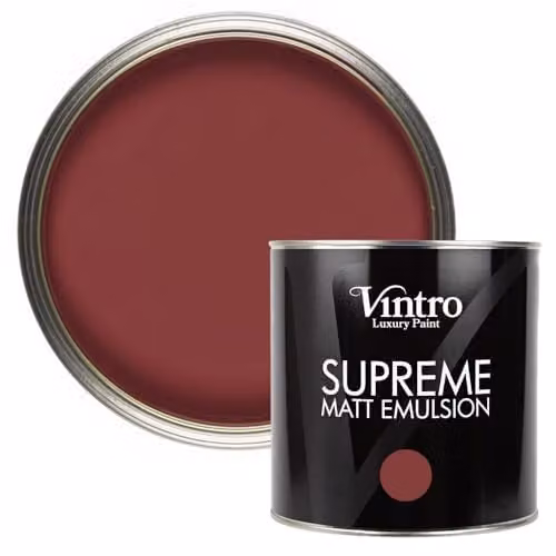 Vintro Red Luxury Matt Emulsion Multi Surface Paint for Walls, Ceilings, Wood and Metal, 2.5 L