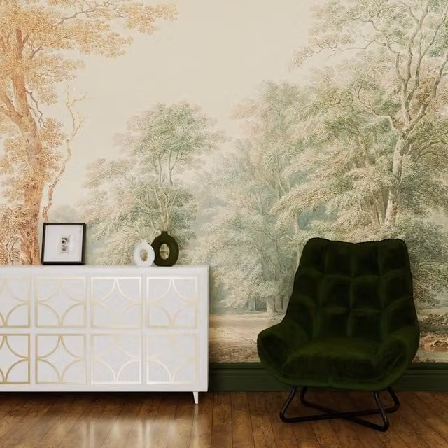 Superfresco Easy Stately Woodland Neutral Green Floral Wall Mural, W: 300 cm, H: 280 cm – 1