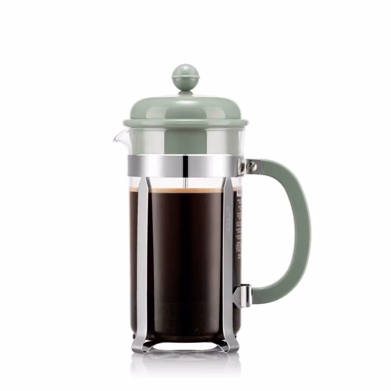 Bodum Caffettiera French Press Coffee Maker, 1L/8 Cups, Sage Green and Silver