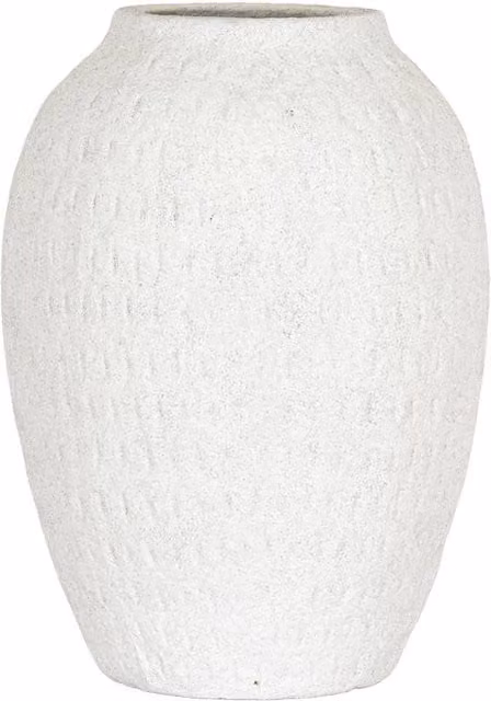 Hill Interiors Ashen Tall Ceramic Vase in White, H 35 cm x W 24 cm x D 24 cm