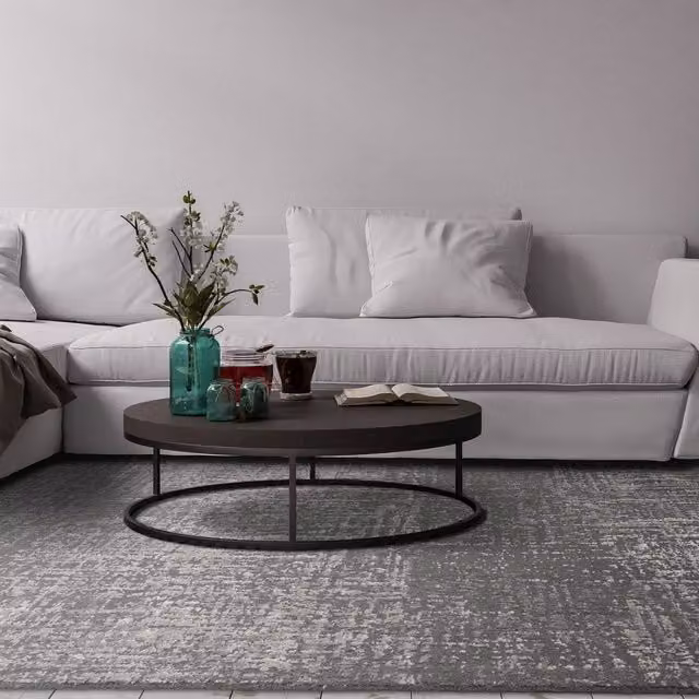 The Rug Shop UK Charcoal Modern Abstract Easy To Clean Area Rug, W: 160 cm, D: 230 cm