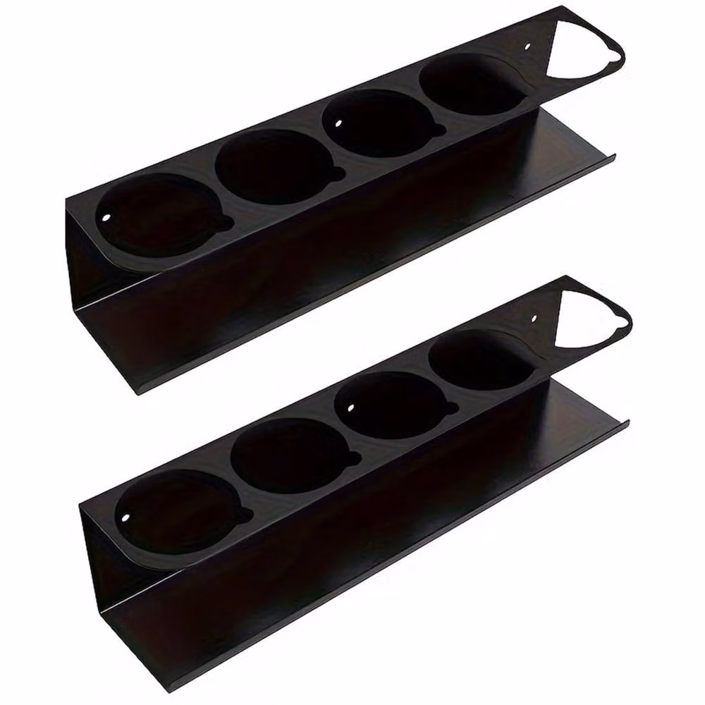 SPETLEK 2-Piece Wall Mounted Aerosol Spray Can Holder Organizer in Black – 2