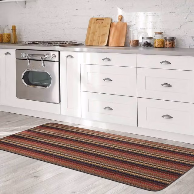 The Rug Shop UK Brown Striped Modern Rectangular Mat, W: 67 cm, L: 200 cm – 1