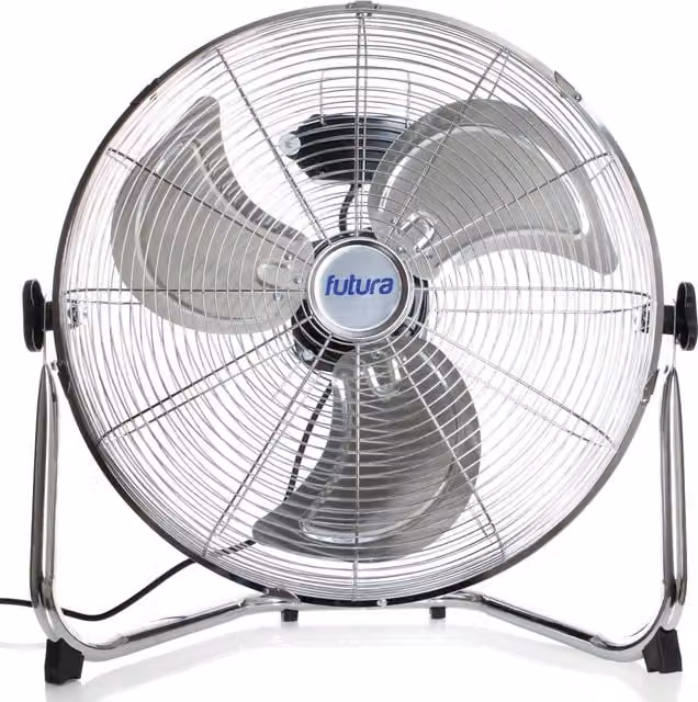 Futura 20 Inch Silver High Velocity Heavy Duty Metal Floor Fan with 3 Speeds