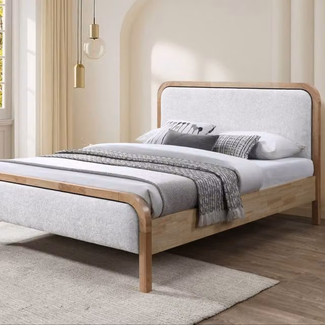 Snuggle Beds Clara Upholstered Bed Frame in Silver, King Size (W/D/H: 180 x 200 x 158 cm)