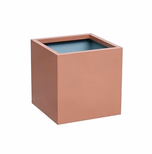 Primrose Galvanised Steel Square Cube Planter in Copper Finish, W/D/H: 60 x 60 x 60 cm