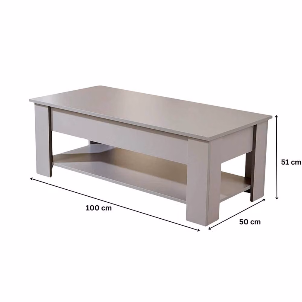 SPETLEK Grey Wooden Coffee Table with Lift Up Top and Modern Matt Finish – 2