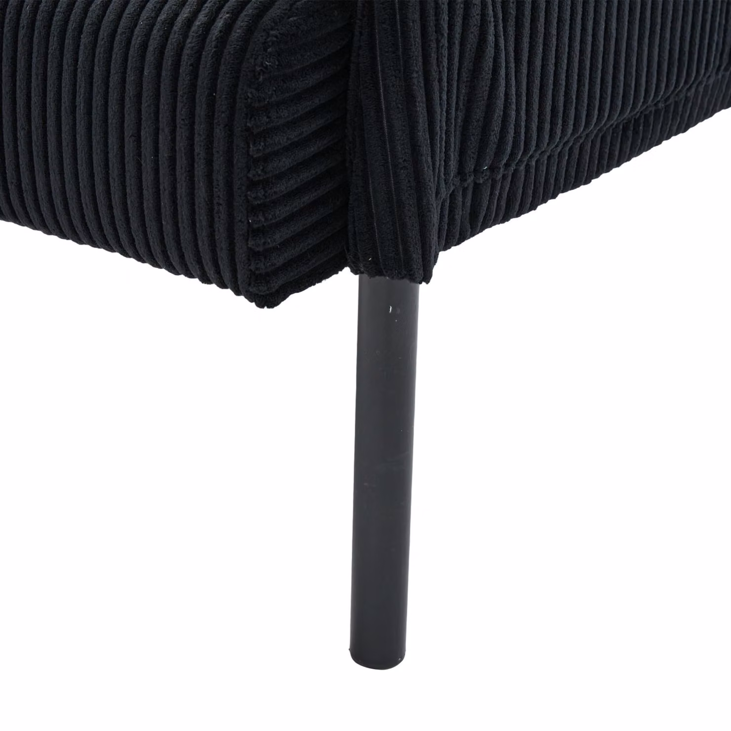 Aosom UK Oversized Two-Seater Corduroy Sofa in Black with Ergonomic Curves and Dual Side Storage Pockets, W/D/H: 171 x 72 x 80 cm – 7