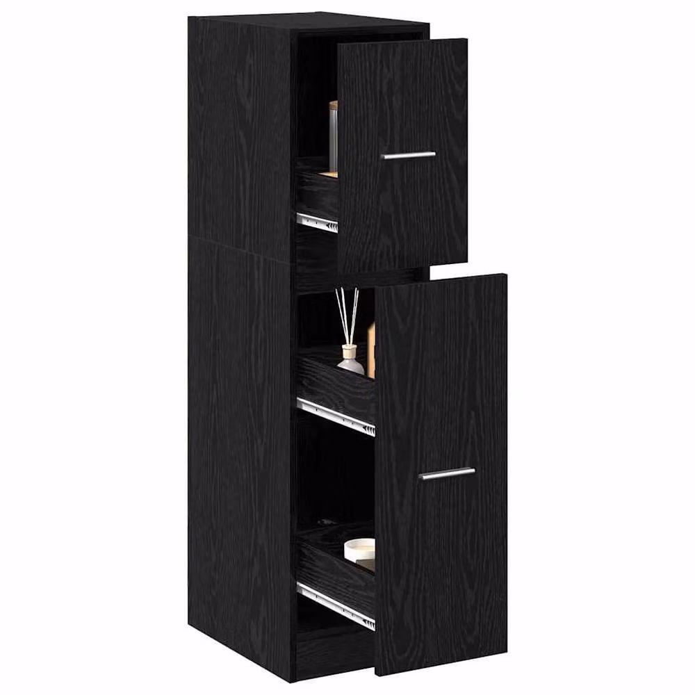 Berkfield Home Apothecary Cabinet in Black Oak, W/D/H: 30 x 41 x 118 cm – 3
