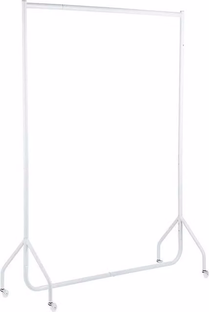 FLAVORA Heavy-Duty Metal Clothes Hanging Rail in White, W/D/H: 60 x 60 x 200 cm