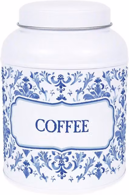 Purely Home Oriental Ink Hot Chocolate Canister Metal Kitchen Storage Tin in Blue and White