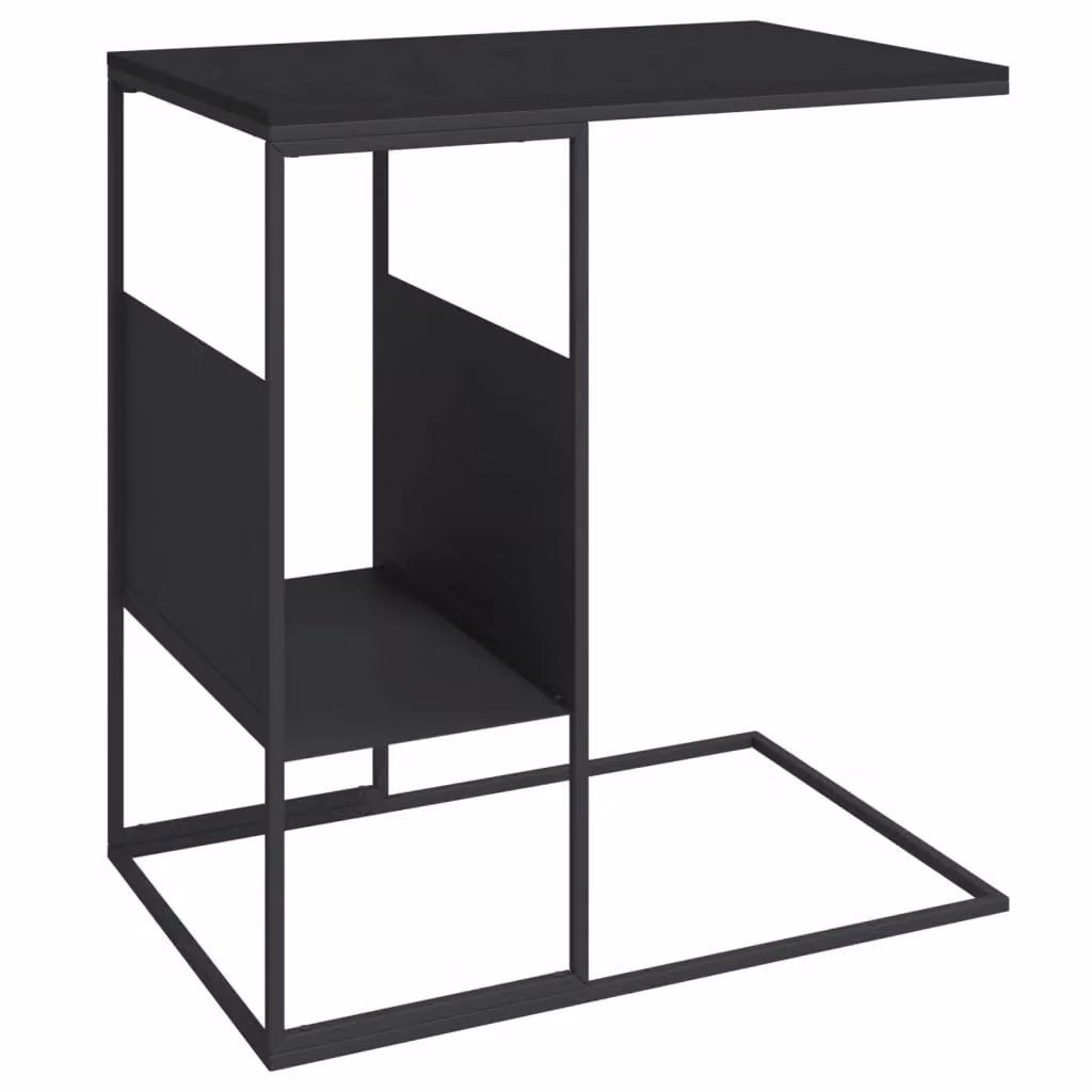 Berkfield Home Modern Black Side Table in Engineered Wood W/D/H: 55 x 36 x 59.5 cm – 2